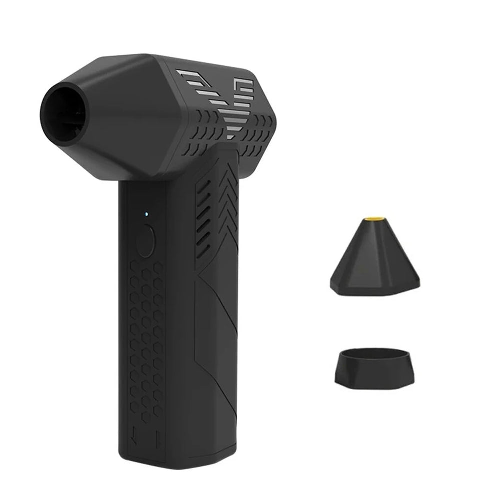Soplador de aire sin cable de turbina a alta velocidad 130,000RPM,batería de pico de 7500mAh,velocidad ajustable de 3,aspiradora portátil,carga USB para automóvil y hogar Negro