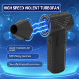 Soplador de aire sin cable de turbina a alta velocidad 130,000RPM,batería de pico de 7500mAh,velocidad ajustable de 3,aspiradora portátil,carga USB para automóvil y hogar Negro