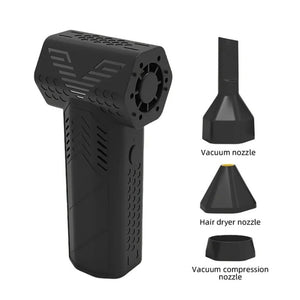 Soplador de aire sin cable de turbina a alta velocidad 130,000RPM,batería de pico de 7500mAh,velocidad ajustable de 3,aspiradora portátil,carga USB para automóvil y hogar Negro
