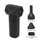 Soplador de aire sin cable de turbina a alta velocidad 130,000RPM,batería de pico de 7500mAh,velocidad ajustable de 3,aspiradora portátil,carga USB para automóvil y hogar Negro